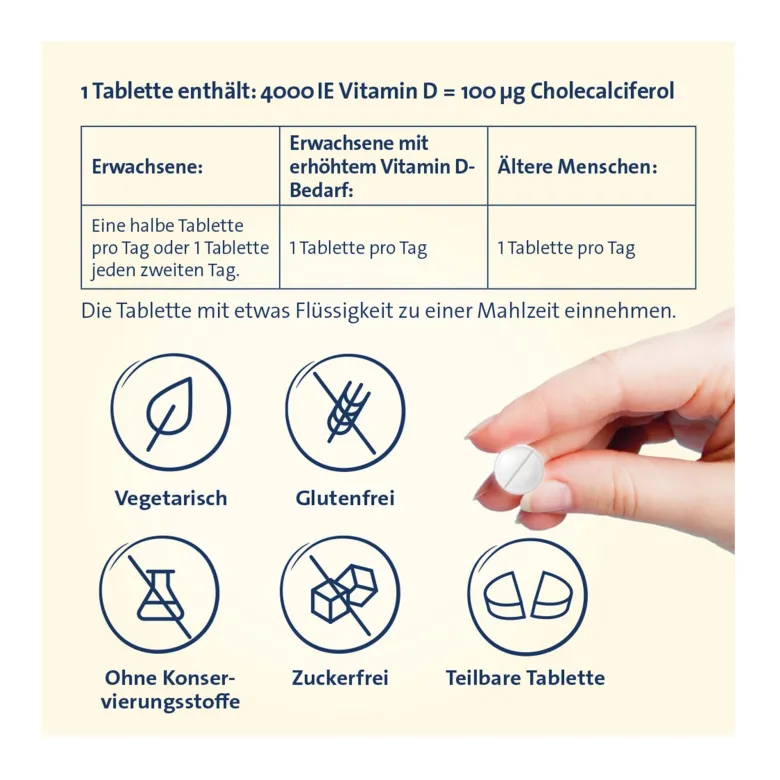 Vitamin D3 Hevert 4.000 I.E. Tabletten, 60 St