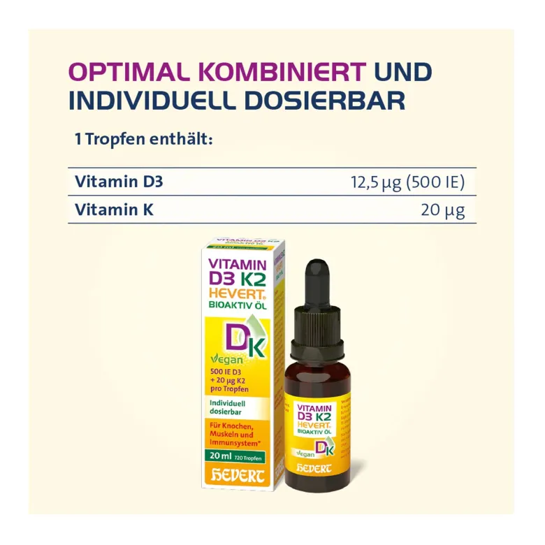 Vitamin D3 K2 Hevert Bioaktiv Öl, 20 ml