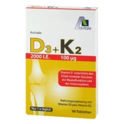 Vitamin D3+K2 2000 I.E. Tabletten, 60 St