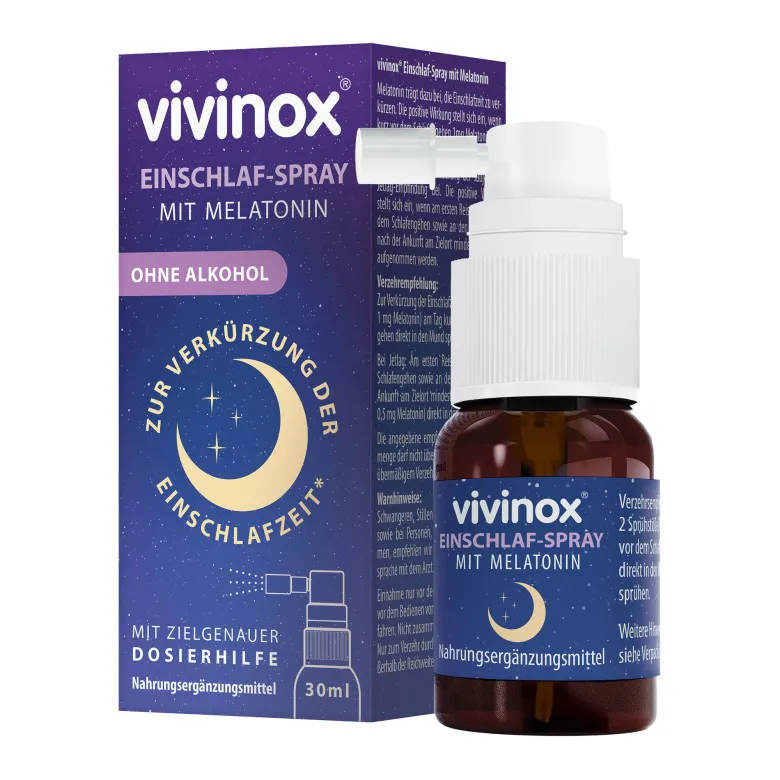 Vivinox Einschlaf-Spray mit Melatonin bei Einschlafstörungen, 30 ml