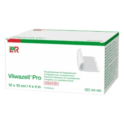 Vliwazell Pro Saugkompresse mit Superabsorber 10x10 cm, 10 St