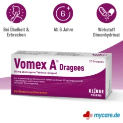 Vomex A Dragees 50 mg überzogene Tabletten, 20 St