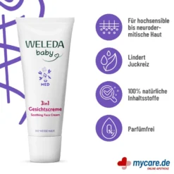 Weleda Baby Med 3in1 Gesichtscreme Weiße Malve, 50 ml