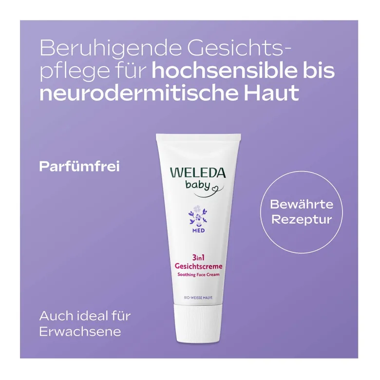 Weleda Baby Med 3in1 Gesichtscreme Weiße Malve, 50 ml