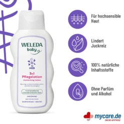 Weleda Baby Med 3in1 Pflegelotion Weiße Malve, 200 ml