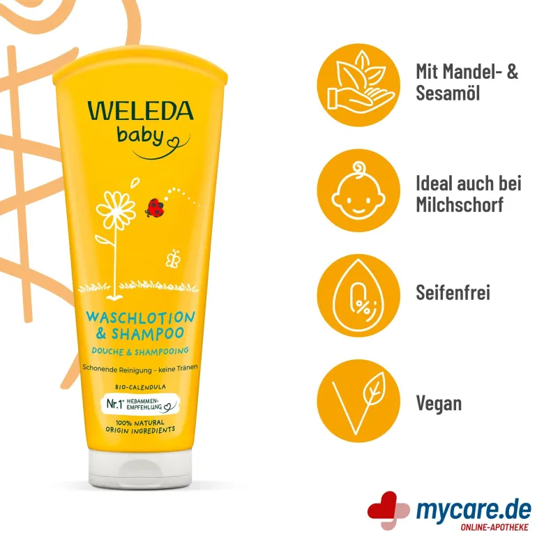 Weleda Calendula Waschlotion & Shampoo, 200 ml