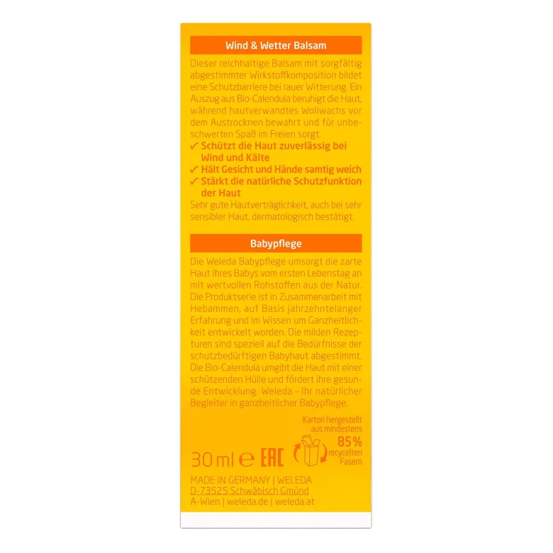 Weleda Calendula Wind- & Wetterbalsam, 30 ml