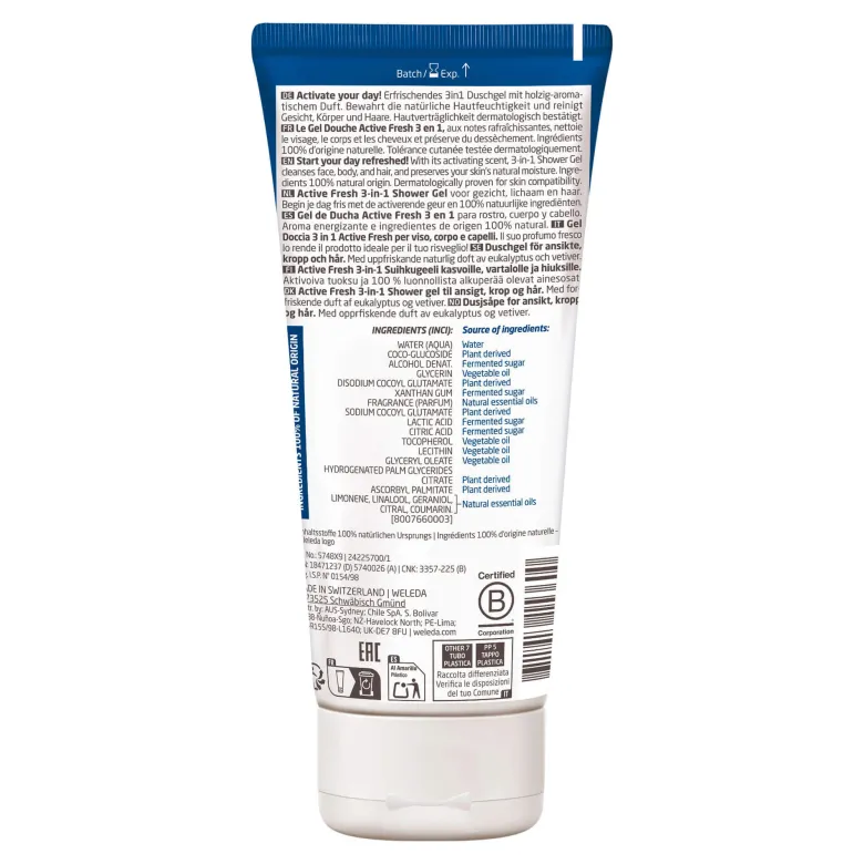 Weleda For Men Active Fresh 3in1 Duschgel, 200 ml