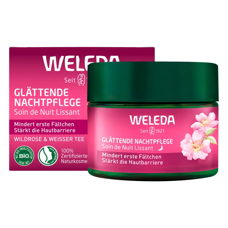 Weleda Glättende Nachtpflege Wildrose & Weißer Tee, 40 ml