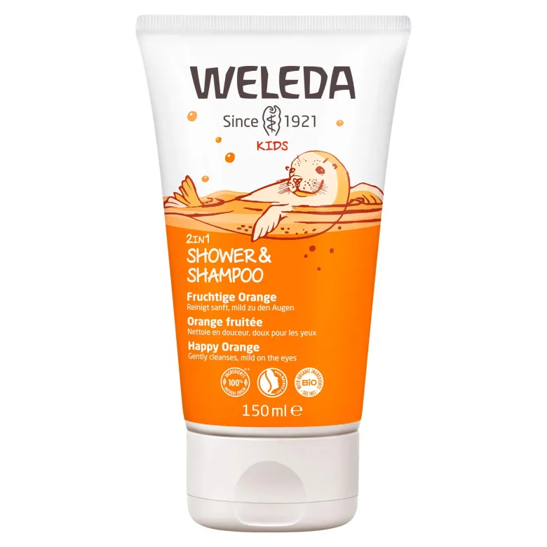 Weleda Kids 2in1 Shower & Shampoo Fruchtige Orange, 150 ml