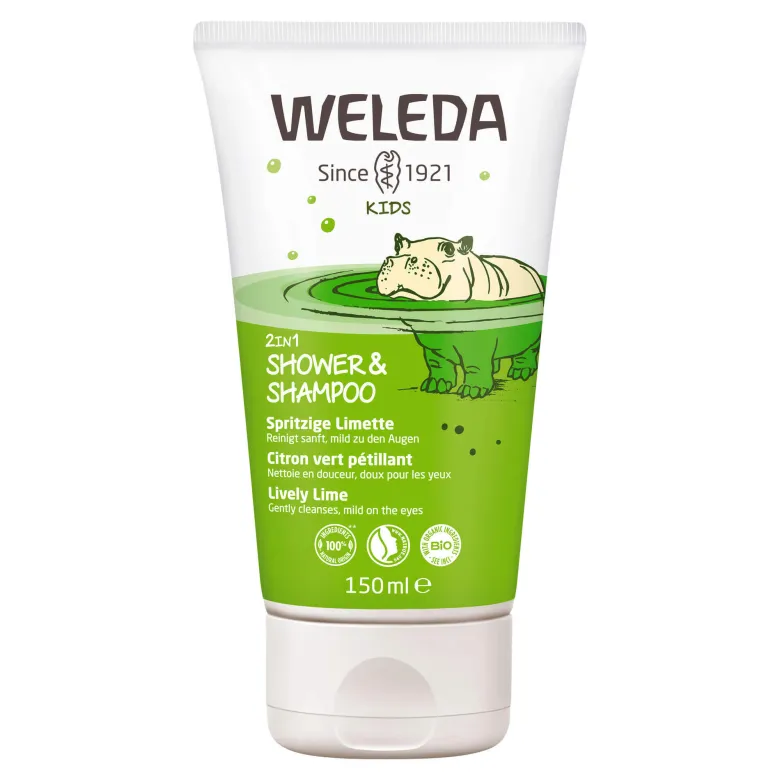 Weleda Kids 2in1 Shower & Shampoo Spritzige Limette, 150 ml