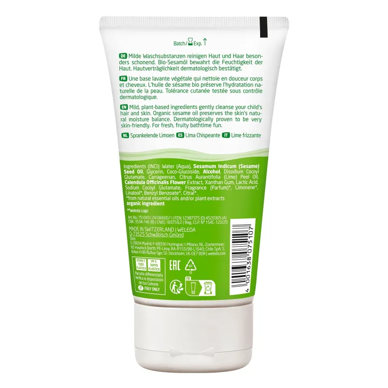 Weleda Kids 2in1 Shower & Shampoo Spritzige Limette, 150 ml