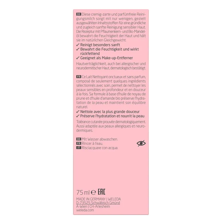 Weleda Mandel Sensitiv Reinigungsmilch, 75 ml