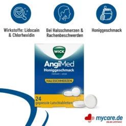 Wick AngiMed Honiggeschmack Lutschtabletten, 24 St
