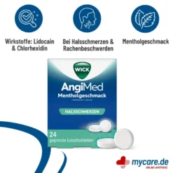 Wick AngiMed Mentholgeschmack Lutschtabletten, 24 St