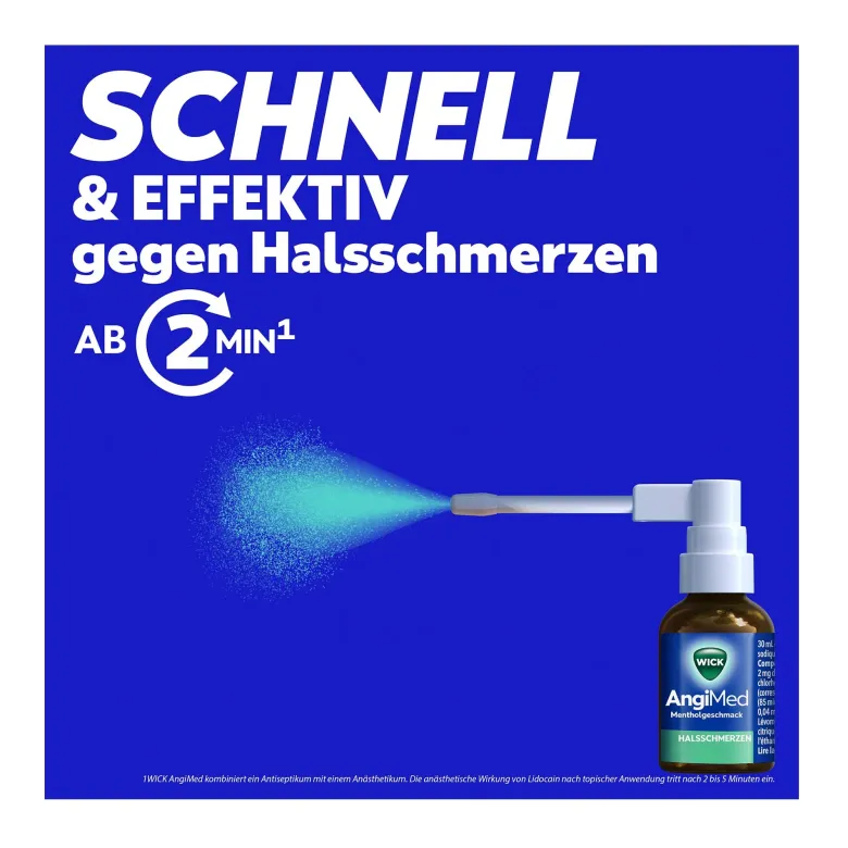 Wick AngiMed Mentholgeschmack Spray, 30 ml
