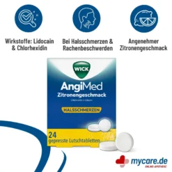 Wick AngiMed Zitronengeschmack Lutschtabletten, 24 St