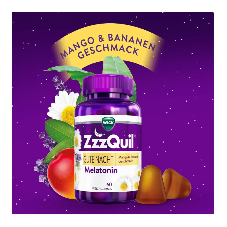 Wick ZzzQuil Gute Nacht Weichgummis Mango & Banane, 60 St