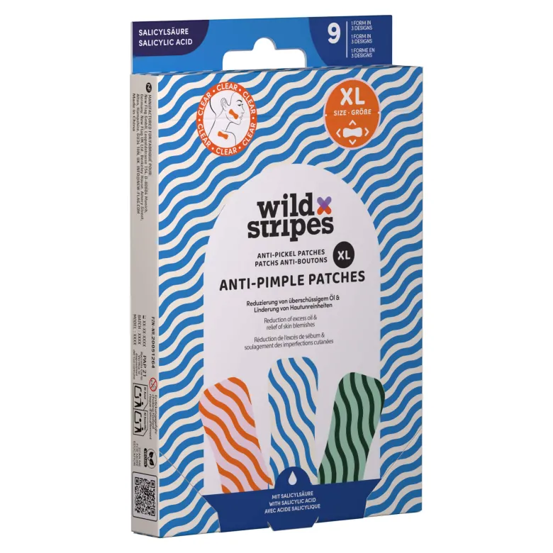 Wild Stripes Anti-Pimple Patches XL Clear, 9 St