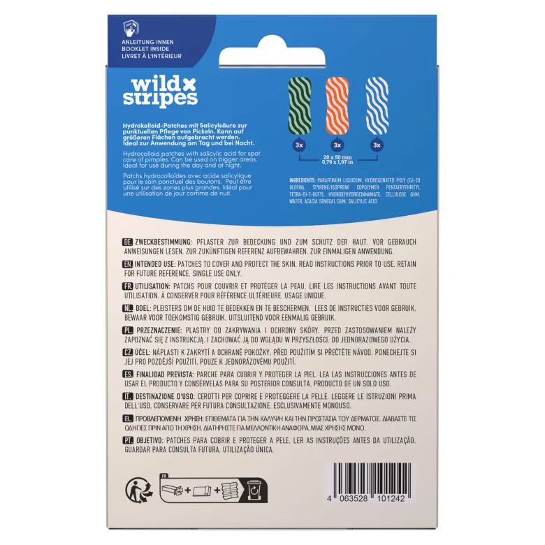 Wild Stripes Anti-Pimple Patches XL Clear, 9 St