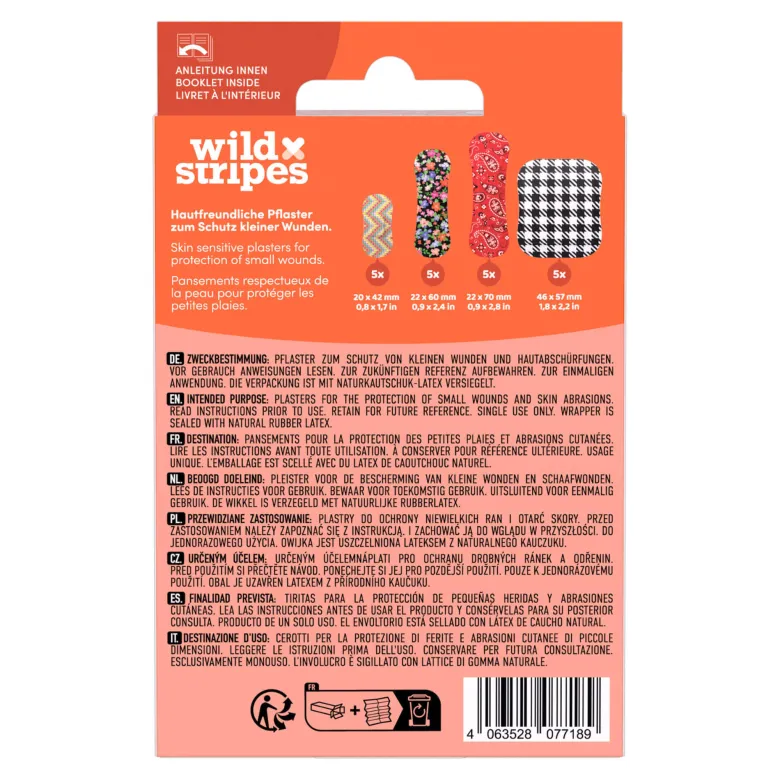 Wild Stripes Sensitive Pflaster - Fashion Edition, 20 St