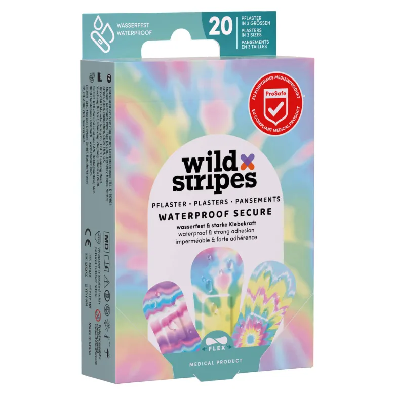 Wild Stripes Waterproof Pflaster - Rainbow Edition, 20 St