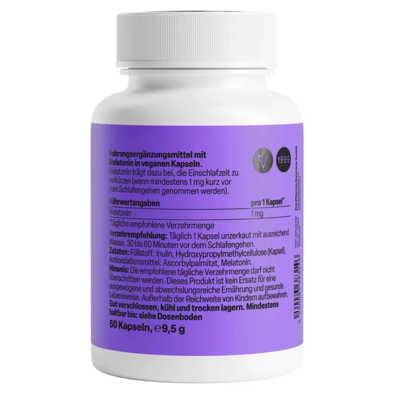ZeinPharma Melatonin 1mg Kapseln, 50 St