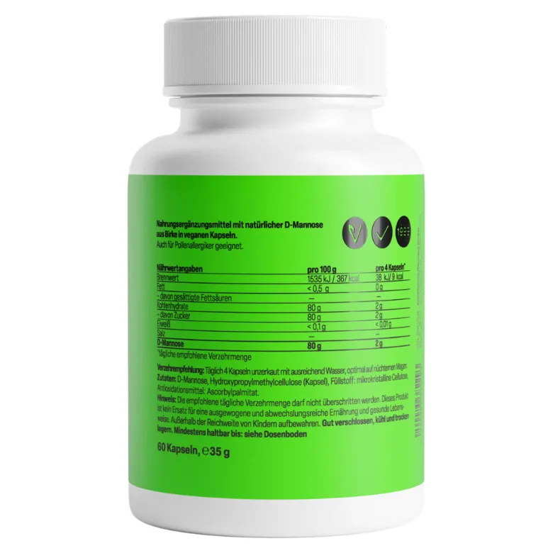 ZeinPharma Natural D-Mannose 500mg Kapseln, 60 St