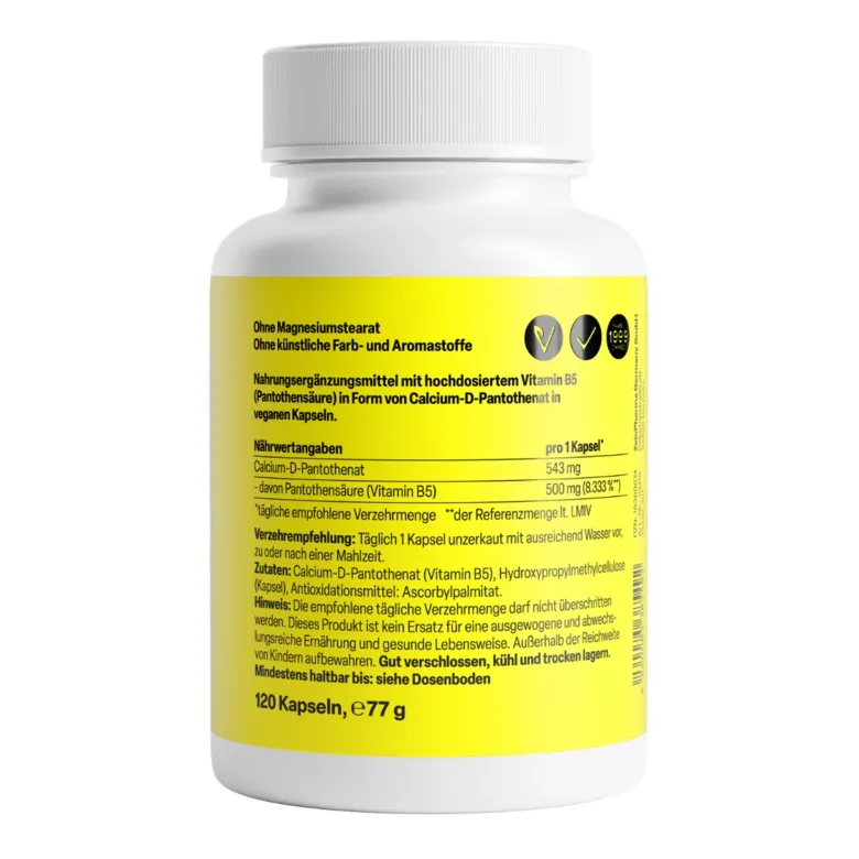 ZeinPharma Vitamin B5 500mg Kapseln, 120 St